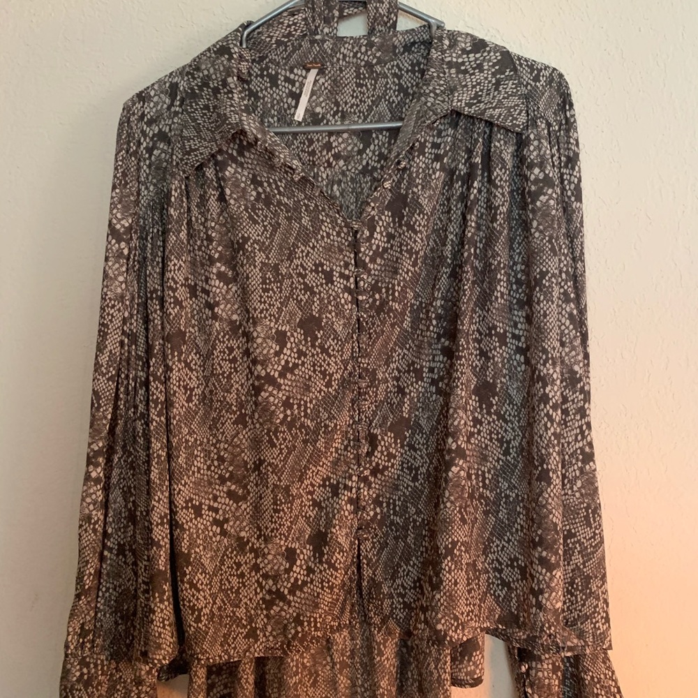 Snakeskin Free People blouse